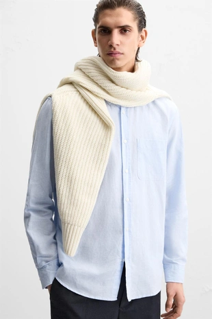 Рубашка из хлопка и льна- Заказать в России