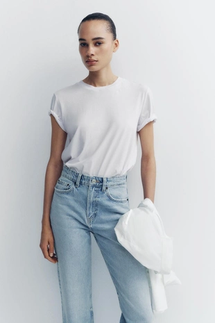 Купить Zara Джинсы TRF MOM FIT HIGH WAIST