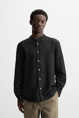 Рубашка из хлопка и льна