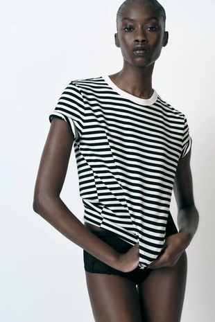 Купить Zara Футболка INTERLOCK