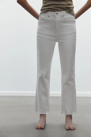 Купить Zara Джинсы TRF CROPPED FLARE с высокой посадкой