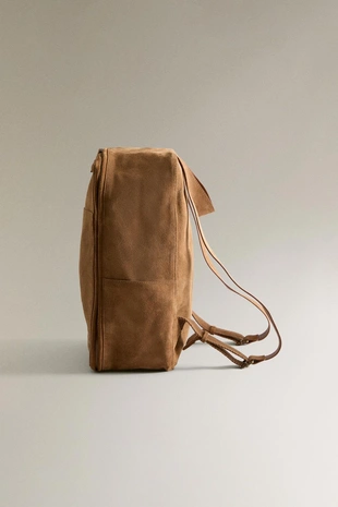 Рюкзак из натуральной кожи с замшевой отделкой- Заказать в России