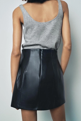 Короткая юбка из 100% кожи — ZW COLLECTION, LIMITED EDITION- Заказать в России