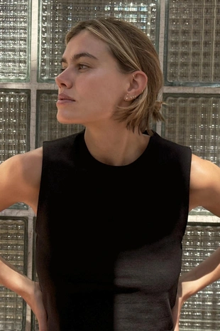 Укороченный топ из хлопка- Заказать в России