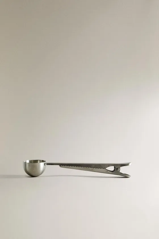 Металлическая ложка для кофе с зажимом