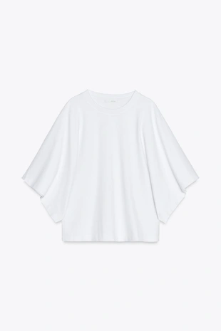 Футболка из ткани с эффектом потертости с широкими рукавами- Заказать в России