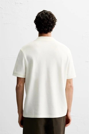 Oyster-white | 4087/467/251 - Zara Поло с застежкой-молнией