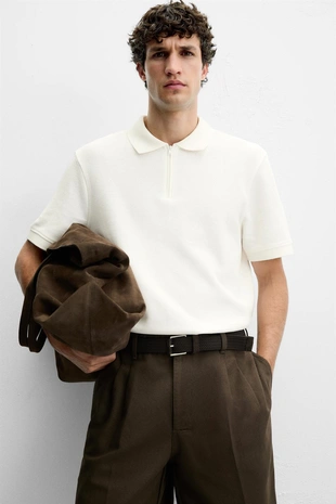 Поло с застежкой-молнией- Заказать в России