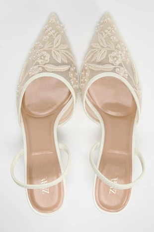 Сетчатые туфли-мюли с вышивкой- Заказать в России