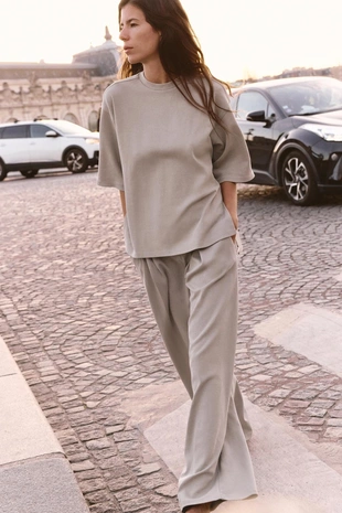 Брюки из ткани с эффектом потертости