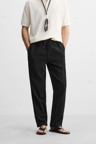 Брюки RELAXED FIT из рельефной ткани- Заказать в России