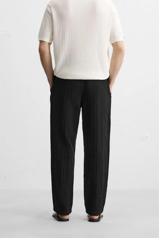 Брюки RELAXED FIT из рельефной ткани- Заказать в России