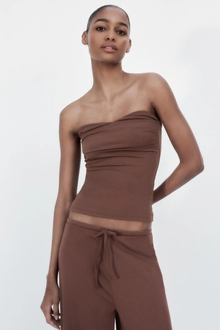 Топ бандо из рельефной ткани- Заказать в России