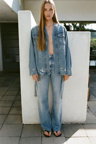 Джинсы с высокой посадкой TRF WIDE LEG- Заказать в России