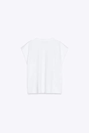 Топ из ткани с эффектом потертости без рукавов- Заказать в России