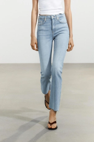 Джинсы TRF CROPPED FLARE с высокой посадкой- Заказать в России