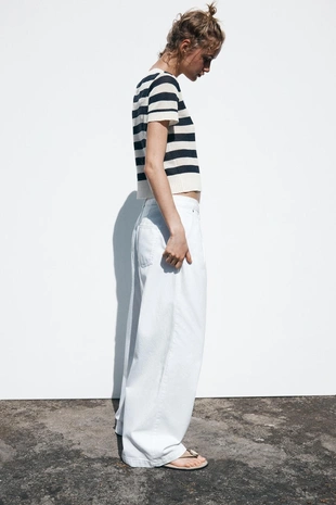 Трикотажная футболка в полоску- Заказать в России