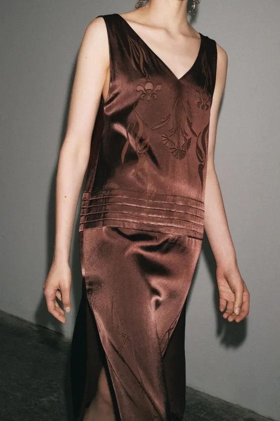 ПЛАТЬЕ С ВЫШИВКОЙ И БАХРОМОЙ — ZW COLLECTION