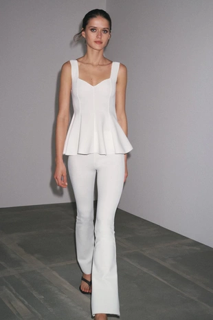 Брюки FLARED из эластичной ткани- Заказать в России