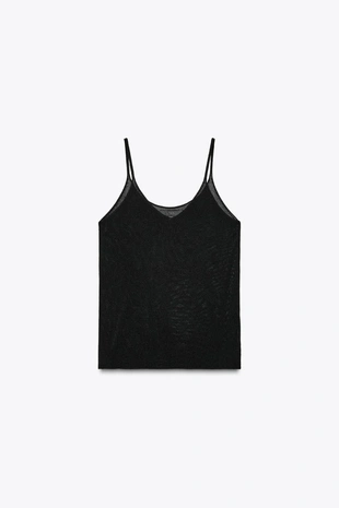 Трикотажный топ на бретелях- Заказать в России