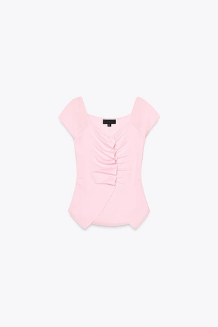 Трикотажный топ со сборками- Заказать в России