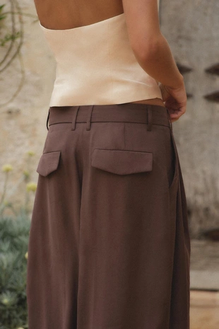 Брюки с двойными защипами и клапанами- Заказать в России