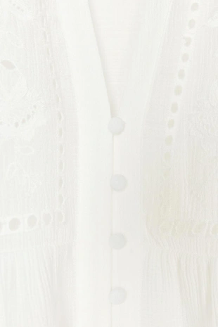 Укороченная блуза с ажурной вышивкой- Заказать в России