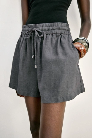 Шорты-боксеры из смесового льна- Заказать в России