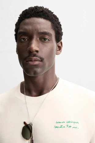 Футболка с контрастным принтом- Заказать в России