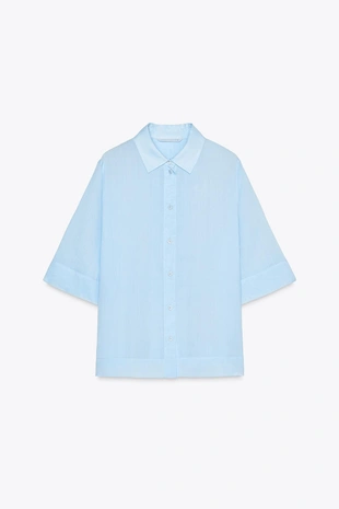 Рубашка из смесовой ткани рами ZW- Заказать в России