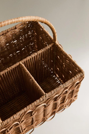 Пикник-корзина из плетеного ротанга с ручкой- Заказать в России