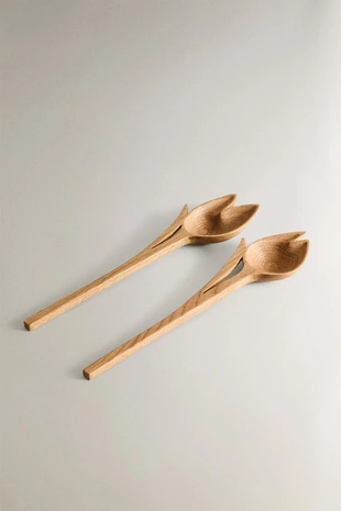 Набор деревянных столовых приборов в форме тюльпанов (набор из 2)- Заказать в России
