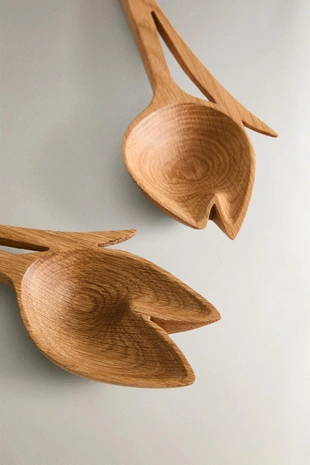 Набор деревянных столовых приборов в форме тюльпанов (набор из 2)- Заказать в России