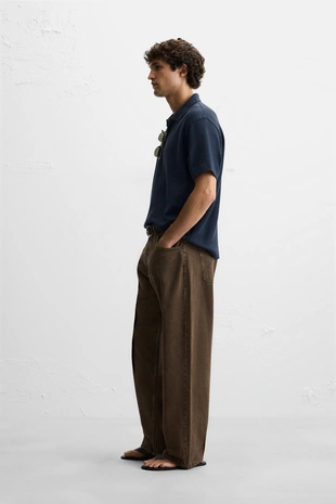 Поло с вертикальным рельефным узором- Заказать в России