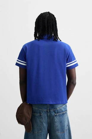 Blue | 0962/483/400 - Zara Поло в стиле колор-блок с принтом «флаг»