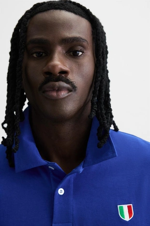 Поло в стиле колор-блок с принтом «флаг»- Заказать в России