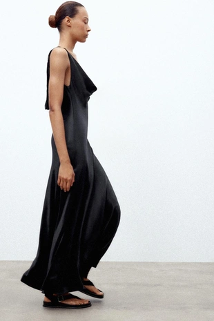 Black | 2590/987/800 - Zara Длинное атласное платье из коллекции ZW