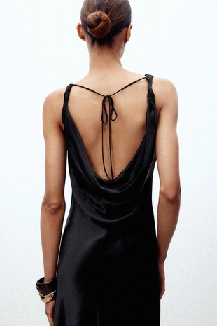 Длинное атласное платье из коллекции ZW