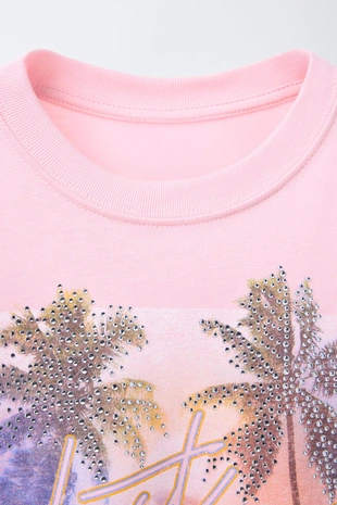 Футболка с принтом «фестиваль» со стразами- Заказать в России