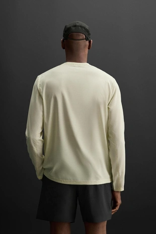 Перфорированная футболка с длинными рукавами- Заказать в России