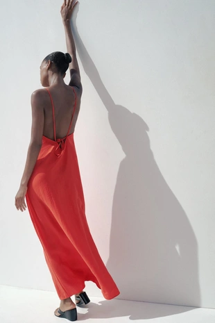 Платье миди из струящейся ткани- Заказать в России