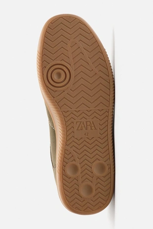 Кожаные кроссовки с контрастной подошвой- Заказать в России