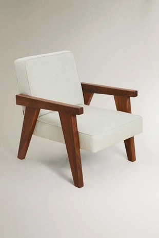 Кресло ZARA HOME BY BLASCO с обивкой из ореха с мягкими подлокотниками- Заказать в России