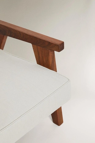 Кресло ZARA HOME BY BLASCO с обивкой из ореха с мягкими подлокотниками- Заказать в России