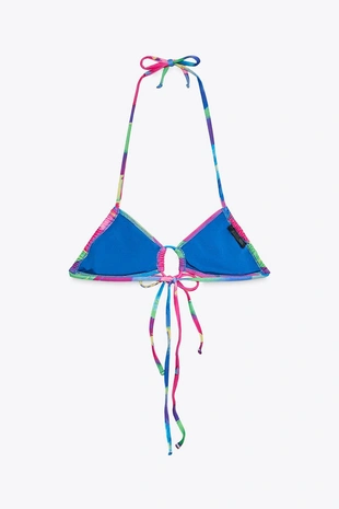 Топ бикини с принтом и завязками- Заказать в России
