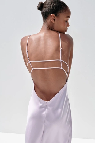 Lilac | 8035/331/629 - Zara Атласное платье миди