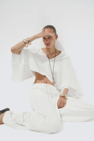 Брюки из льна- Заказать в России