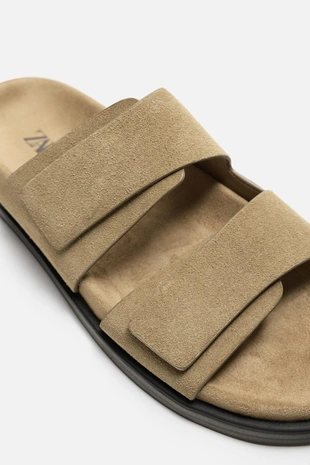 Кожаные сандалии с двумя ремешками- Заказать в России