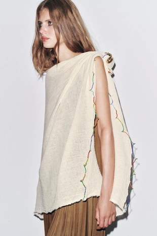 Однотонный платок с бусинами - Заказать в России