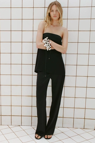 Атласные брюки с высокой посадкой- Заказать в России